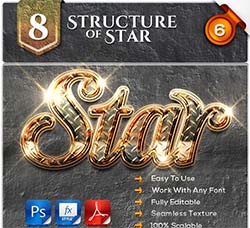 PS图层样式－8个闪耀的金属(第六版)：8 Structure of Stars #6